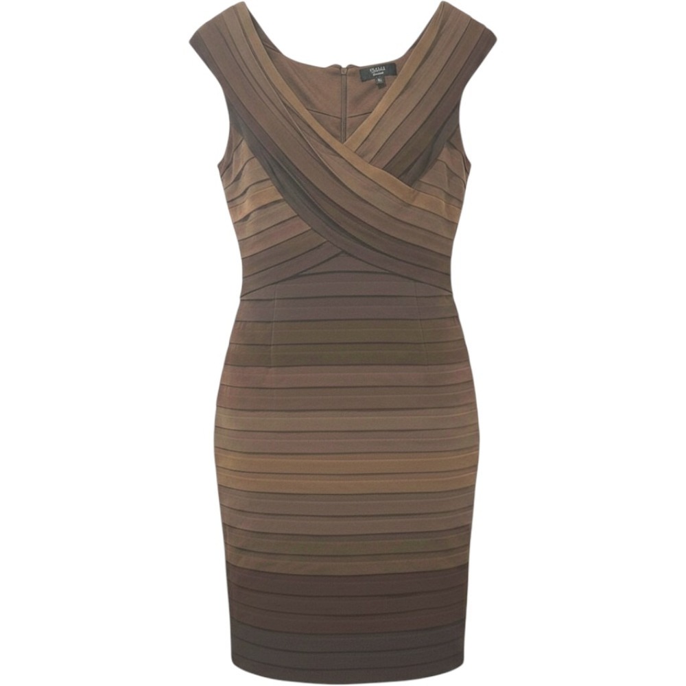 XL Tadashi Collection Ombre Brown Layered Bodycon Dress Women's XL Extra‎ Large